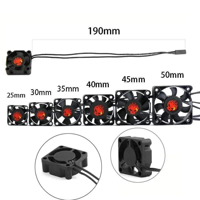 

High-speed Cooling Fan 25mm 30mm 35mm 40mm 45mm 50mm For 1/10 RC Car ESC Motor Heat Dissipation Universal Parts