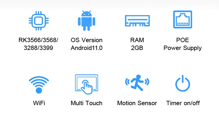 Raypodo-Tableta con montaje para Android 11, 18,5 pulgadas, RK3568