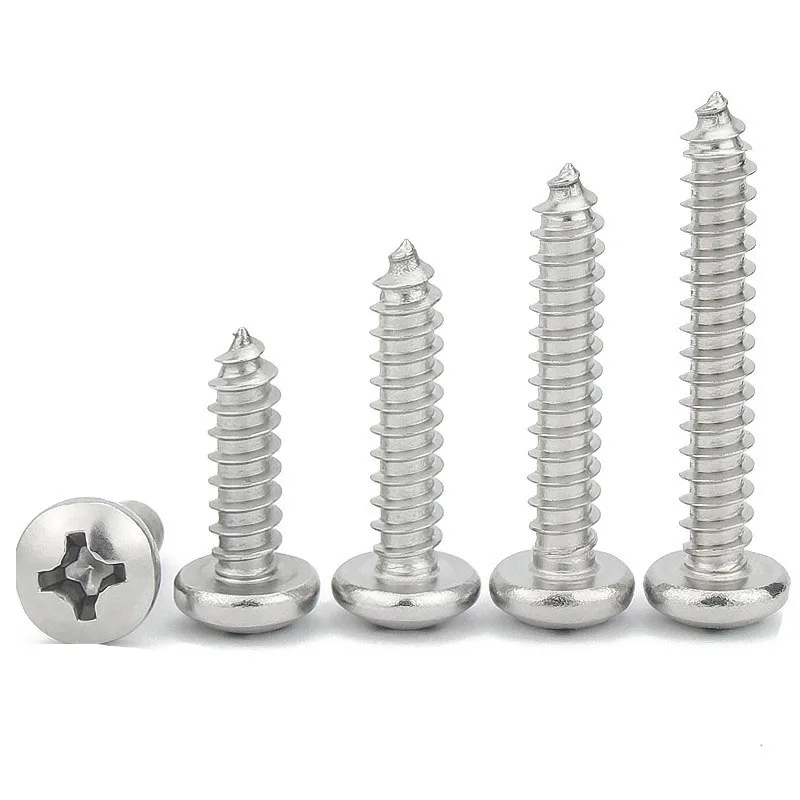 100Pcs M1.4 M1.7 M2 M3 PA Nickel-plated Phillips Head Micro Screws Pan Head Self-tapping Electronic Small Screws