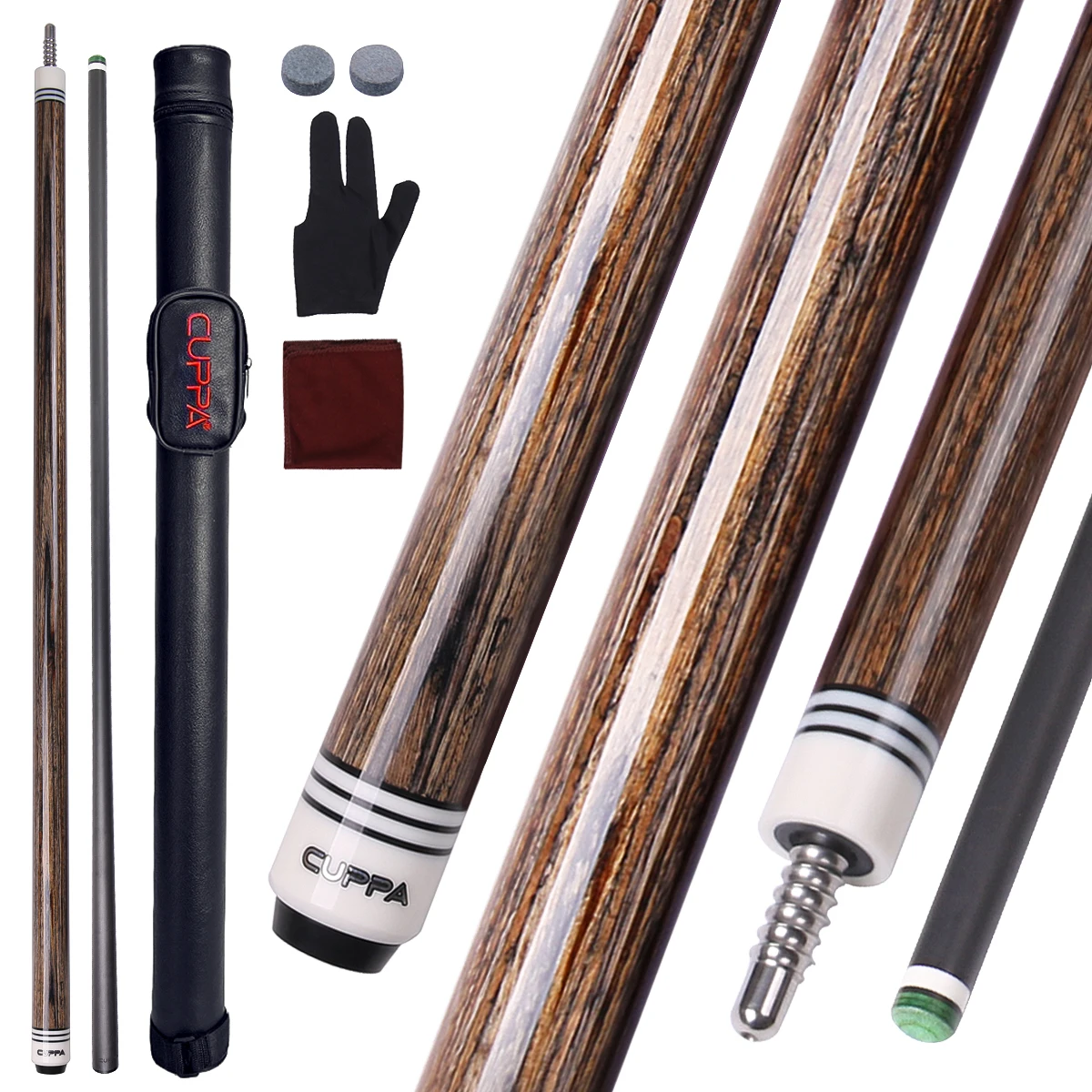 

Hot Sale CUPPA MY High-quality Pool Cue Set Professional Low-Deflection Carbon fiber Shaft Radial Joint 12.5mm Tip for Pool Game