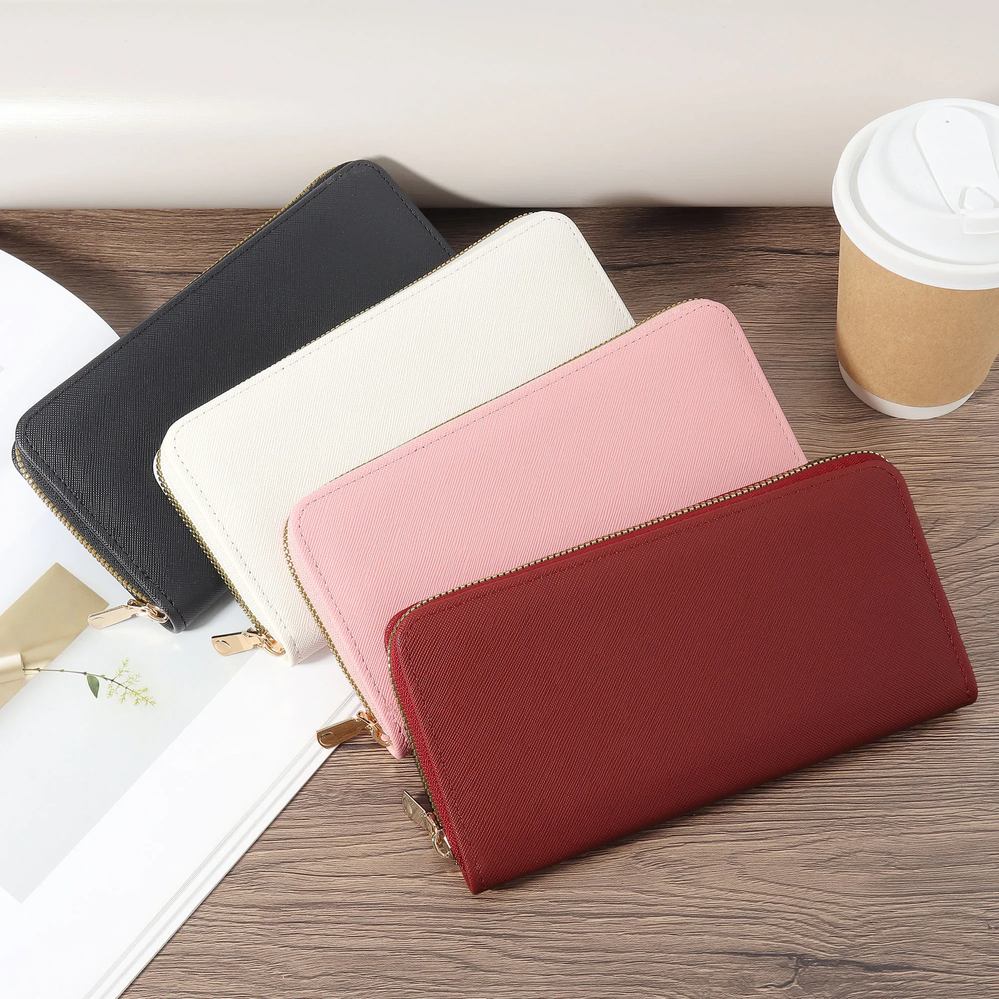 [محفظة أنيقة] محفظة نسائية طويلة أنيقة |   قابض واسع مع مقصورات متعددة، محفظة بسحاب، محفظة عملات معدنية لطيفة مع