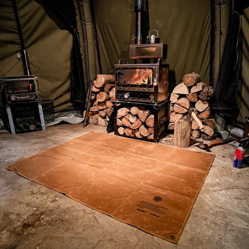 

Retro Oil Wax Canvas Camping Picnic Mat Outdoor Moistureproof 200X145cm Floor Mat 8A, 16A Waterproof 2IN1 Instant Tent