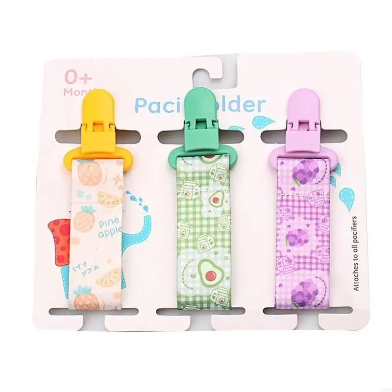 Cartoon Print Baby Pacifier Chains 3pcs/set Dummy Nipples Holder Pacifier Clip for DIY Nursing Soother Holder Newborn Gift L8RB