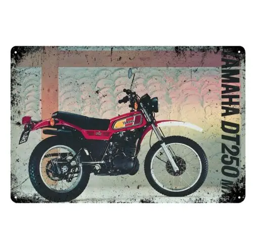 Dt250mx Retro Enduro Off-Road Motorcycle Metal Poster Tin Sign 20x30cm