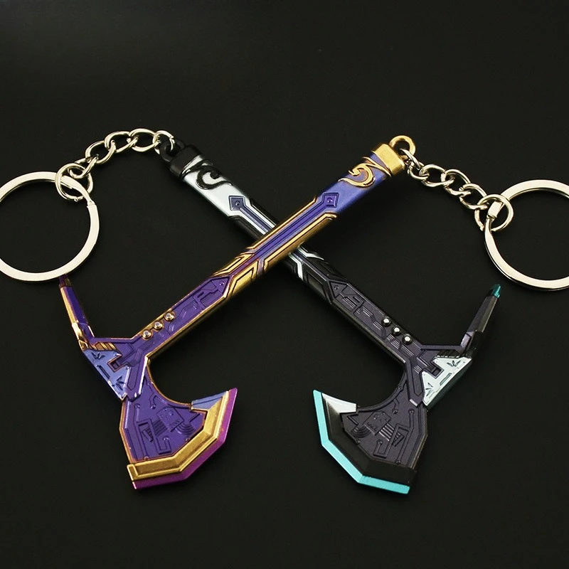 Porte-clés périphériques de jeu Valorant, 9cm/3.54 pouces, modèles d'armes West Future, Mini Borderlands Era Tomahawk, jouets pendentifs, cadeaux pour garçons