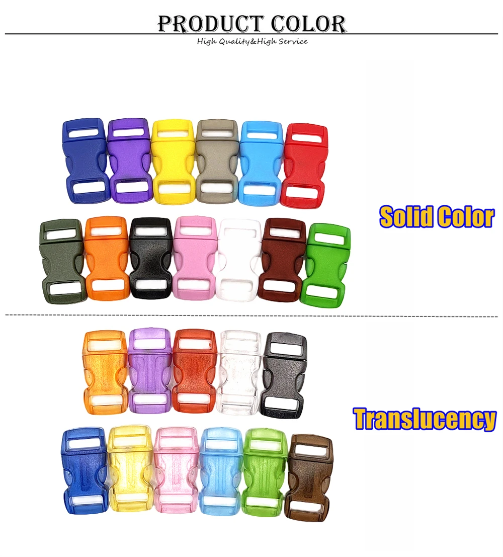 30 Stück/Packung 10mm Seitenschnellverschluss Gebogene Fallschirmschnalle 550 Paracord Armband Clip Katzenhalsband Gurtband Rucksack DIY Zubehör – Detail 4