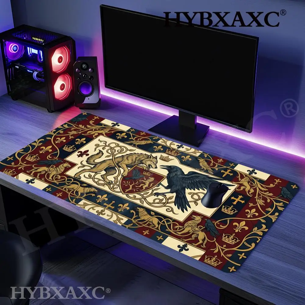 

HYBXAXC Medieval Wolf Raven Mouse Pad Rubber Base Gothic Tapestry Mythical Fantasy Desk Padfor Office Home Gaming Laptop