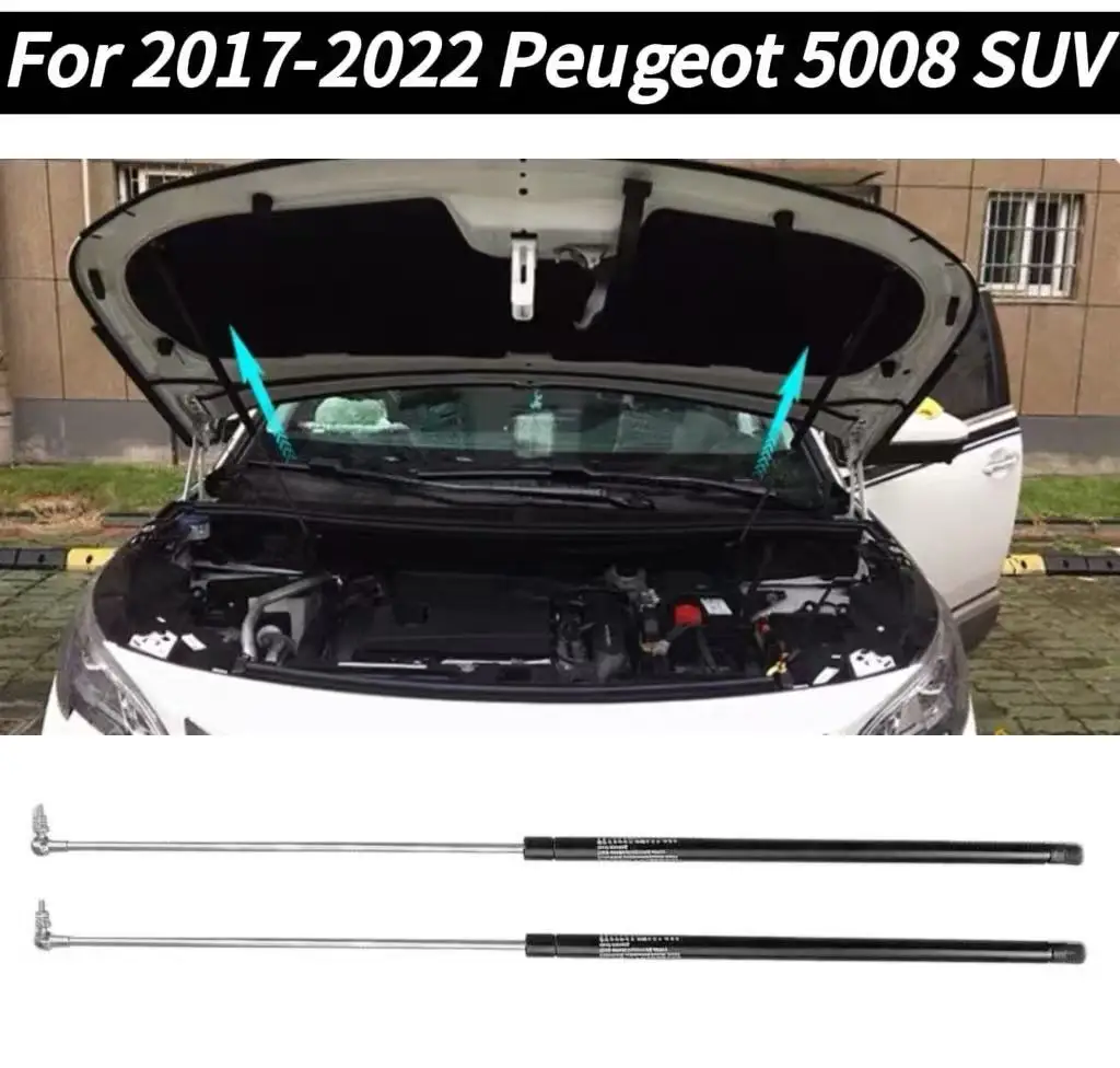 

Bonnet Hood Gas Struts Lift Supports For 2017-2022 Peugeot 5008 SUV Front Cover Modified Gas Damper Shock Spring No Drill