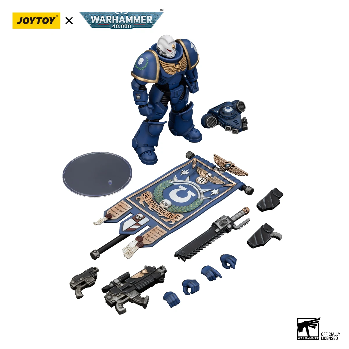 Figurki akcji JOYTOY Warhammer 40,000 1/18 Ultramarines Heroes of the Chapter 3 szt. Model wojskowy anime