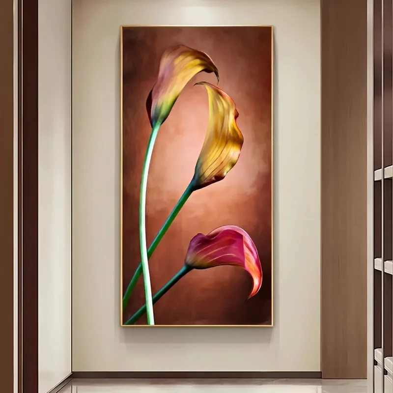 

Abstract Floral Canvas Art Print, Modern Wall Decor, Frameless Poster for Living Room, Bedroom, Home Office Portrait Orientation