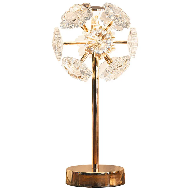 New Modern Crystal Table Light Bedroom Bedside Lamp Living Room Study Room Dandelion Crystal Led Desk Night Lighting