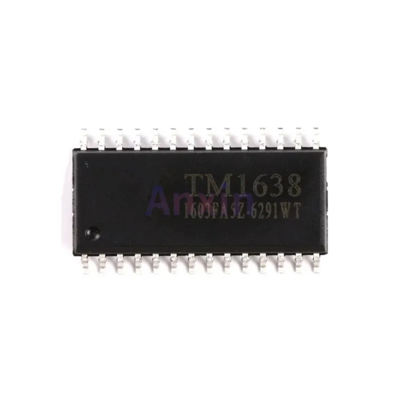 10 peças tm1638 sop-28 smd com interface de digitalização de teclado display led driver controle ic