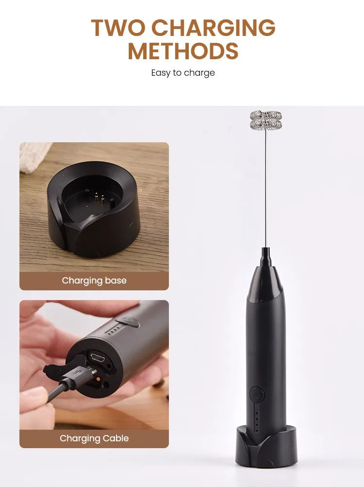 خلاط الحليب اللاسلكي خلاط كهربائي محمول باليد 3 في 1 خلاط القهوة الكهربائية الصغيرة خلاط القهوة كابتشينو كريم