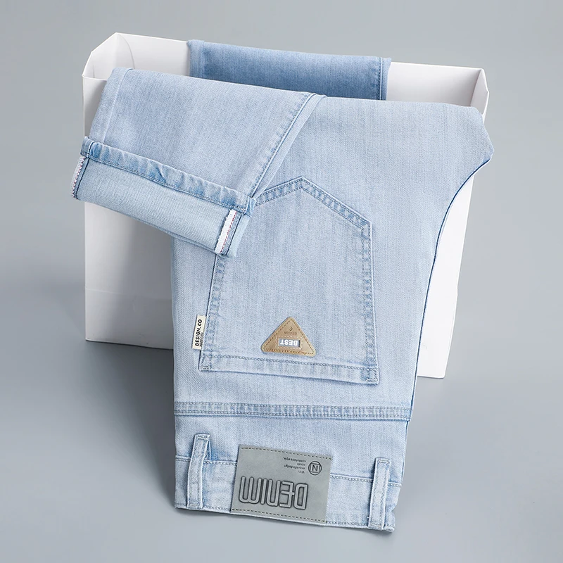 

High Waist Straight Leg Loose Fit Men's Jeans Fashion Urban Style Breathable Comfortable Casual High End Luxury Brand