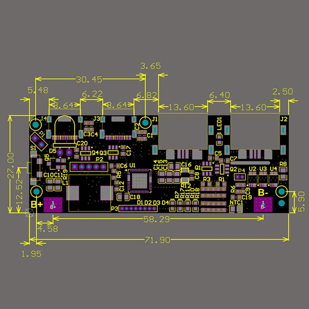 22,5W DIY Tragbares Powerbank-Mainboard mit 0,96 Zoll TFT-Farbdisplay, PD-Multi-Protokoll-Schnellladung für Elektronische Komponenten – Detail 4