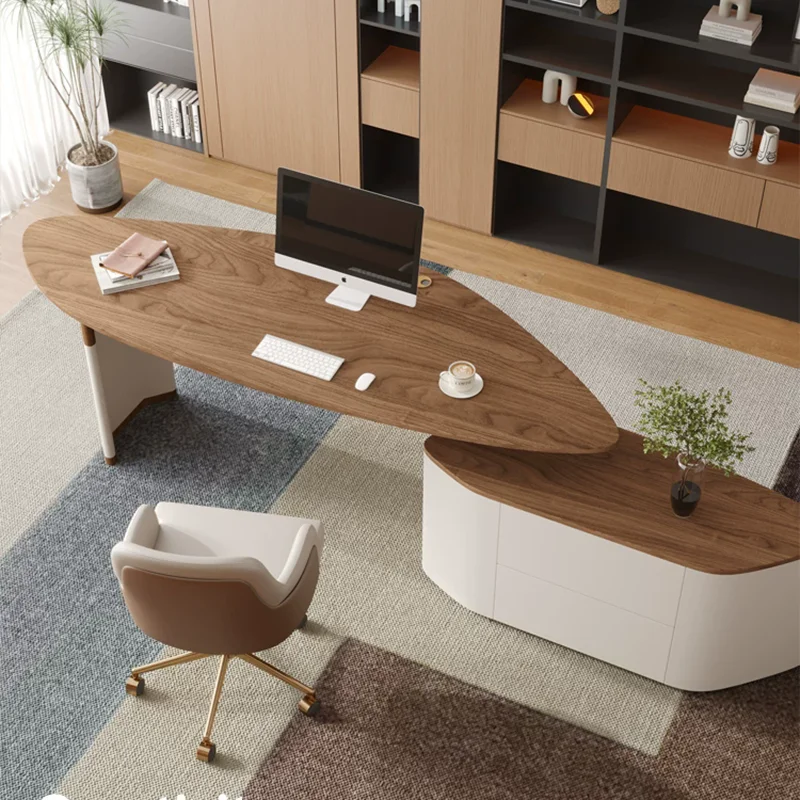 Aesthetic Design Office Desk Nordic Luxury Computer Modern Wooden Office Desk Long Minimalist Escrivaninha Trendy Furniture - view 6