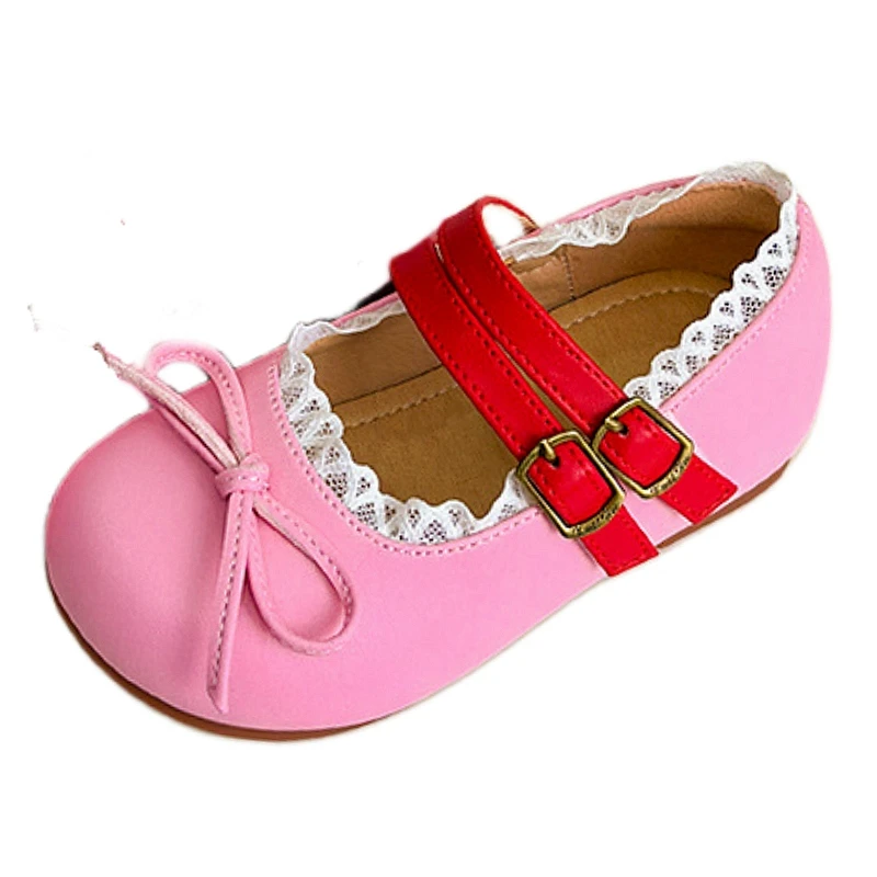 Bright Patent Leather Girls Flats Candy Color Girls Dress Shoes Mary Jane Shoes For Girl Ballet Flats School Princess Walkers