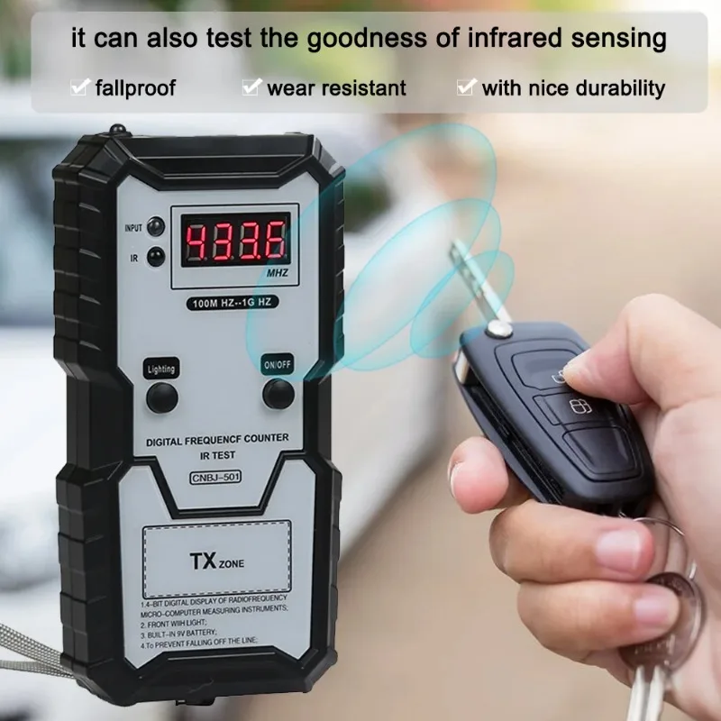 1PC 100M-1GHZ Digital Electronic Infrared Frequence Counter Test Instrument with Illumination Car Keys Infrared Frequency Tester