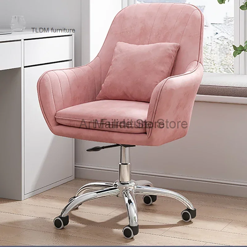 

Nordic Home Office Chairs Modern Creative Office Furniture Backrest Computer Chair Lift Swivel Armchair Soft Cushion Game Chair