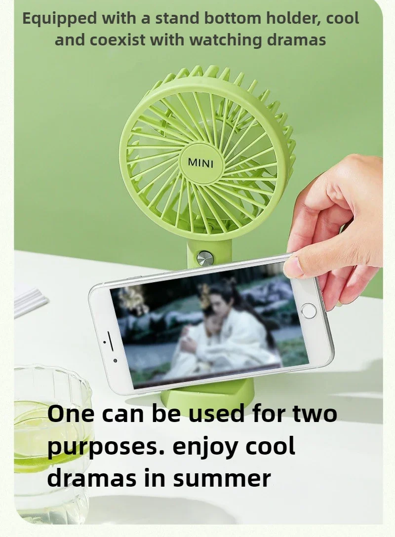 Ручной небольшой вентилятор с зарядкой через USB, мини-портативный студенческий общежитие, настольный бесшумный ветровентилятор, воздушный охладитель, 3-скоростной многофункциональный