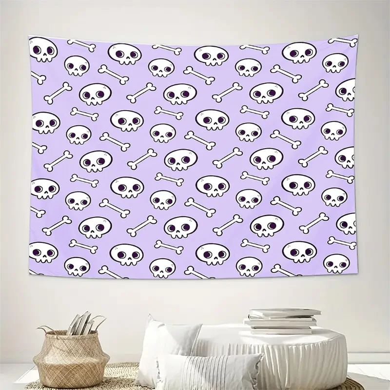Spooky Skull Tapestry Wall Hanging Gothic Decor Halloween Room Aesthetic Tapestry Bedroom Dorm Wall Art Home Decoration