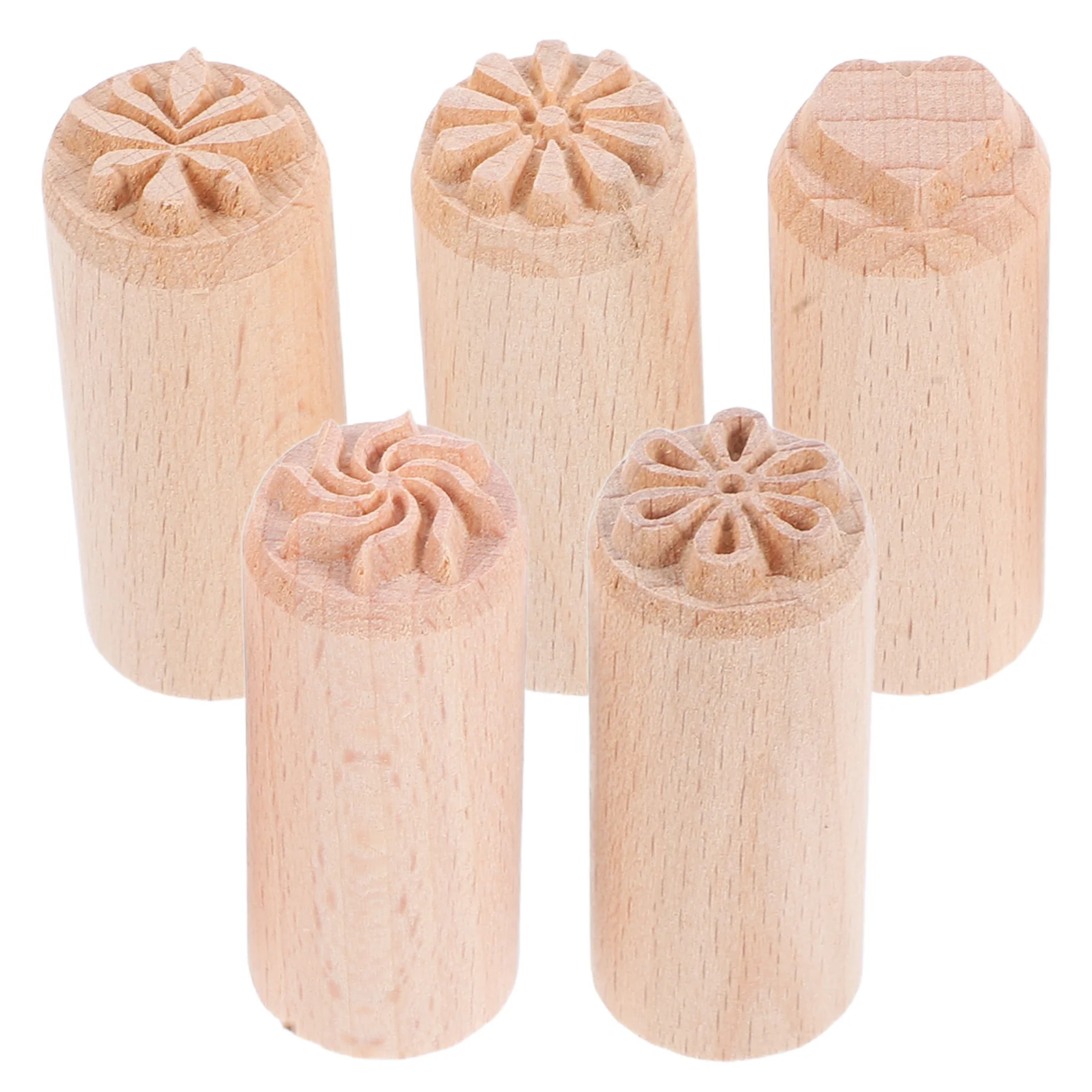 

Wooden Clay Stamp Column Wooden Stamps Hand Carved Stamps for DIY Pottery Tools Smooth Surface No Knots