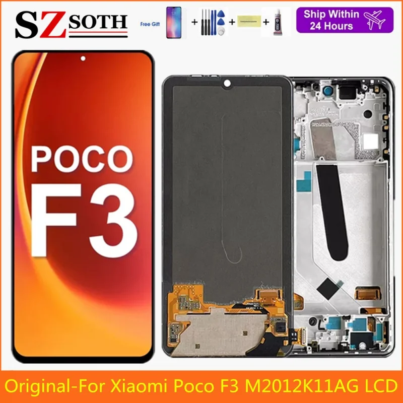 

Original/TFT Display For Xiaomi Poco F3 M2012K11AG LCD Screen Frame+Touch Screen Digitizer For Pocophone F3 Display