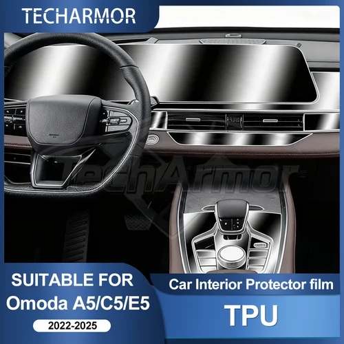 Imagen 1 del producto Protector de TPU para Interior de coche, película antiarañazos para Omoda A5/C5/E5 2022-2025, pegatina protectora para salpicadero de navegación para consola central