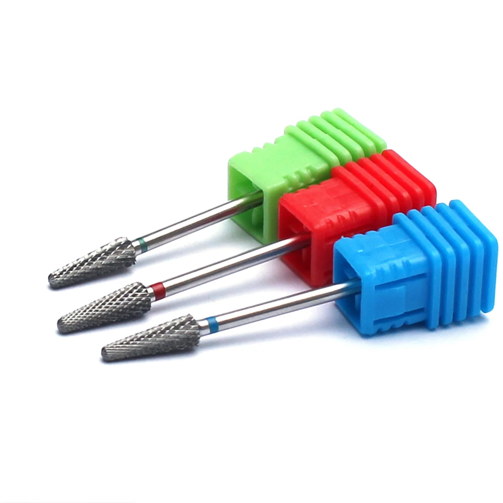 1 Uds. Broca de carburo de tungsteno para uñas, taladros eléctricos para manicura, fresa, aparato de rebabas, limas para uñas, herramientas de pedicura