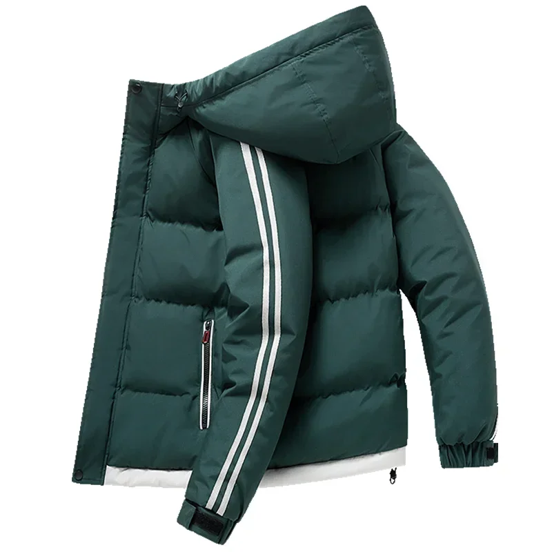 Men Woman Winter Parkas Thicken Warm Hooded Coat Men's Outwear Casual Jogging Windproof Contrasting Sports Cotton Padded Jacket