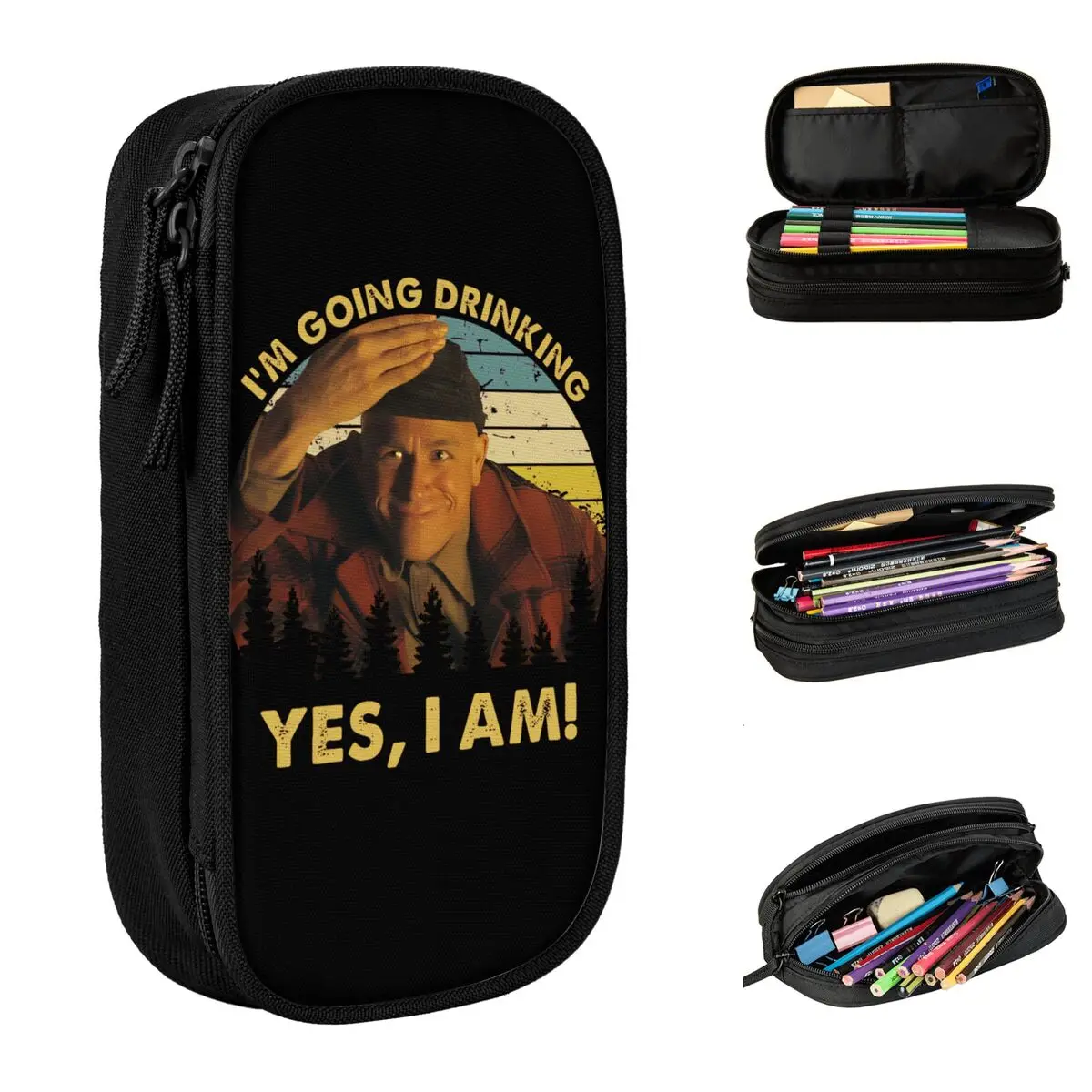 Charlie Hunnam Ed Gein I'm Going Drinking Yes I Am Pencil Case Pencilcases Pen Kids Large Storage Bag Cosmetic Stationery
