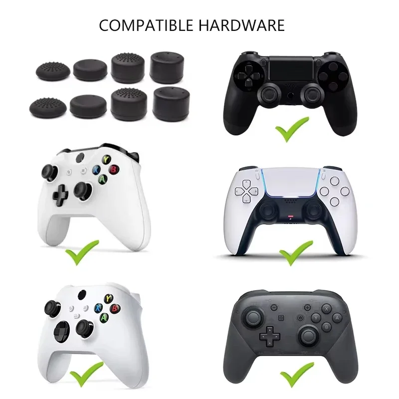 DATA FROG 8Pcs Silicone Anti-Slip Thumb Stick Grip Cap Analog Rubber Cover For PS5 PS4 Xbox Series X/S Controller view 2