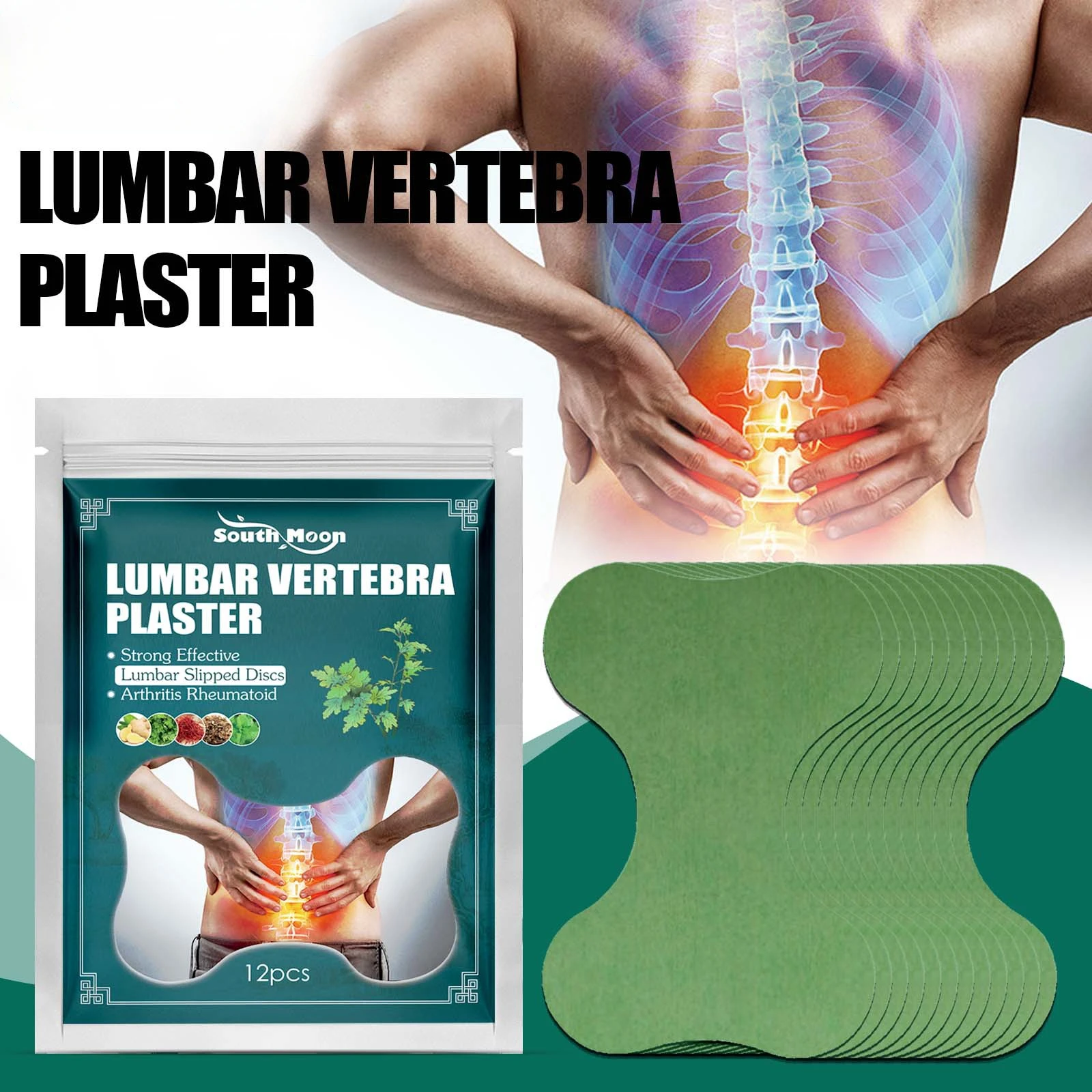 Parches calmantes lumbares para aliviar la rigidez de la columna Lumbar, tratamiento de hinchazón y dolor para la hernia de disco Lumbar, cuidado de la salud