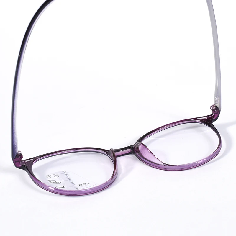Lila Farbe Progressive Multifokale Lesebrille Damen Ultraleichter runder Rahmen Tragen Sie leicht für Frauen TR90 +125 + 175 + 225 – Detail 10