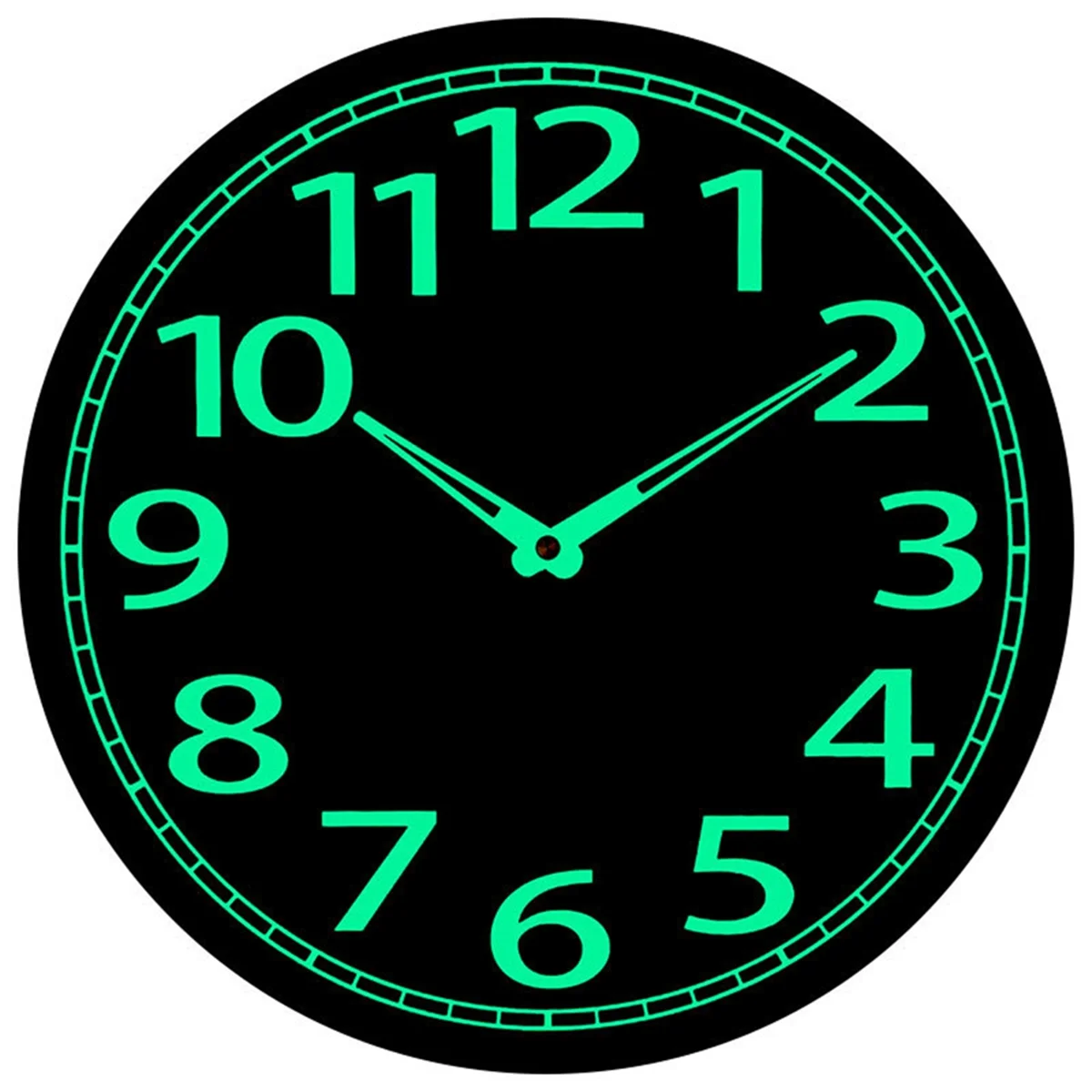 Wooden Glow in the Dark Clock, 12 Inch Silent Non-Ticking, Energy-Absorbing Luminous Wall Clock for Bedroom Living Room