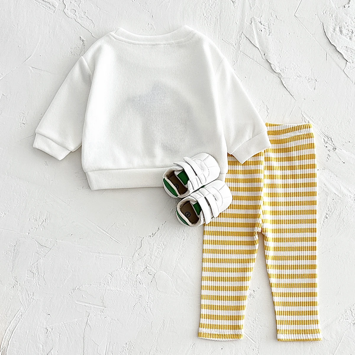 Herbst Baby Mädchen Kleidung 3D Frucht Stickerei Pullover Top+Gestreifte Hose Frühling Jungen Säugling Neugeborene Baby Baumwoll-Sets 0-3 Jahre – Detail 9