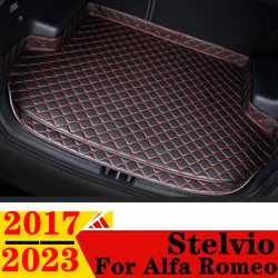 Car Trunk Mat For Alfa Romeo Stelvio 2023 2022 2021-2017 High Side Waterproof Rear Cargo Cover Carpet Pad Tail Parts Boot Liner