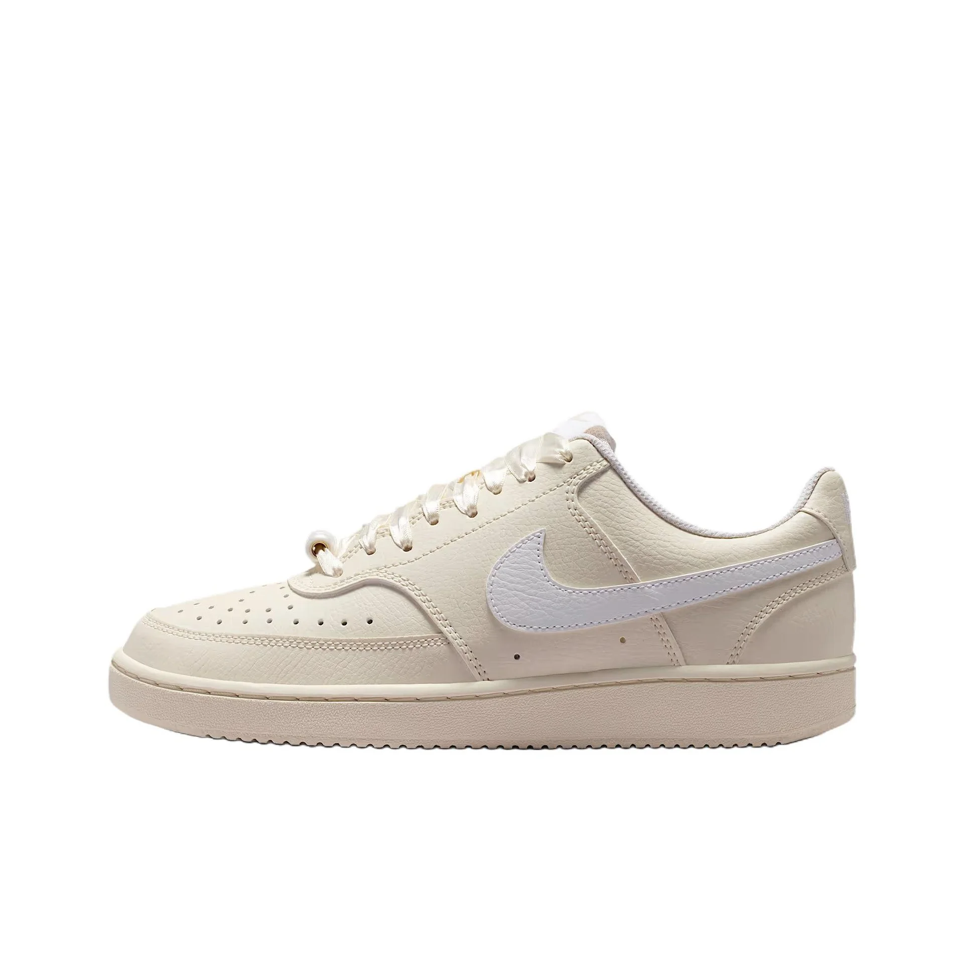Nike Court Vision Low Breathable Support Low top Skateboard Shoes Women's Ecru IB6652-100