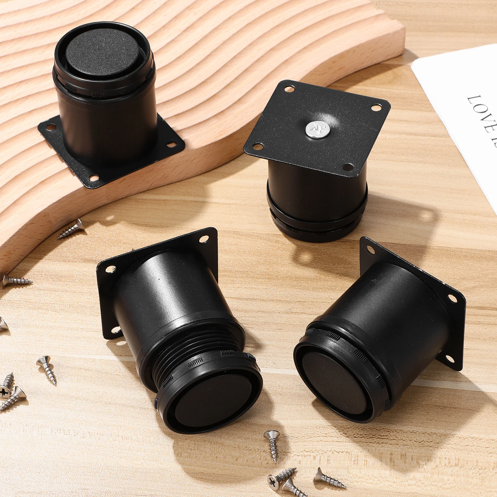 

8Pcs Adjustable Furniture Legs Stainless Steel Metal Feet for DIY Table Cabinet Sofa Heavy Duty Support Legs Portable