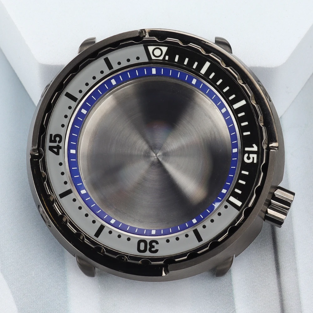 NH35 47mm Watch Case Sapphire Glass With Chapter Ring For Mod Tuna Canned NH35 NH36 NH38/34 4R36 Automatic Movements Watch Parts