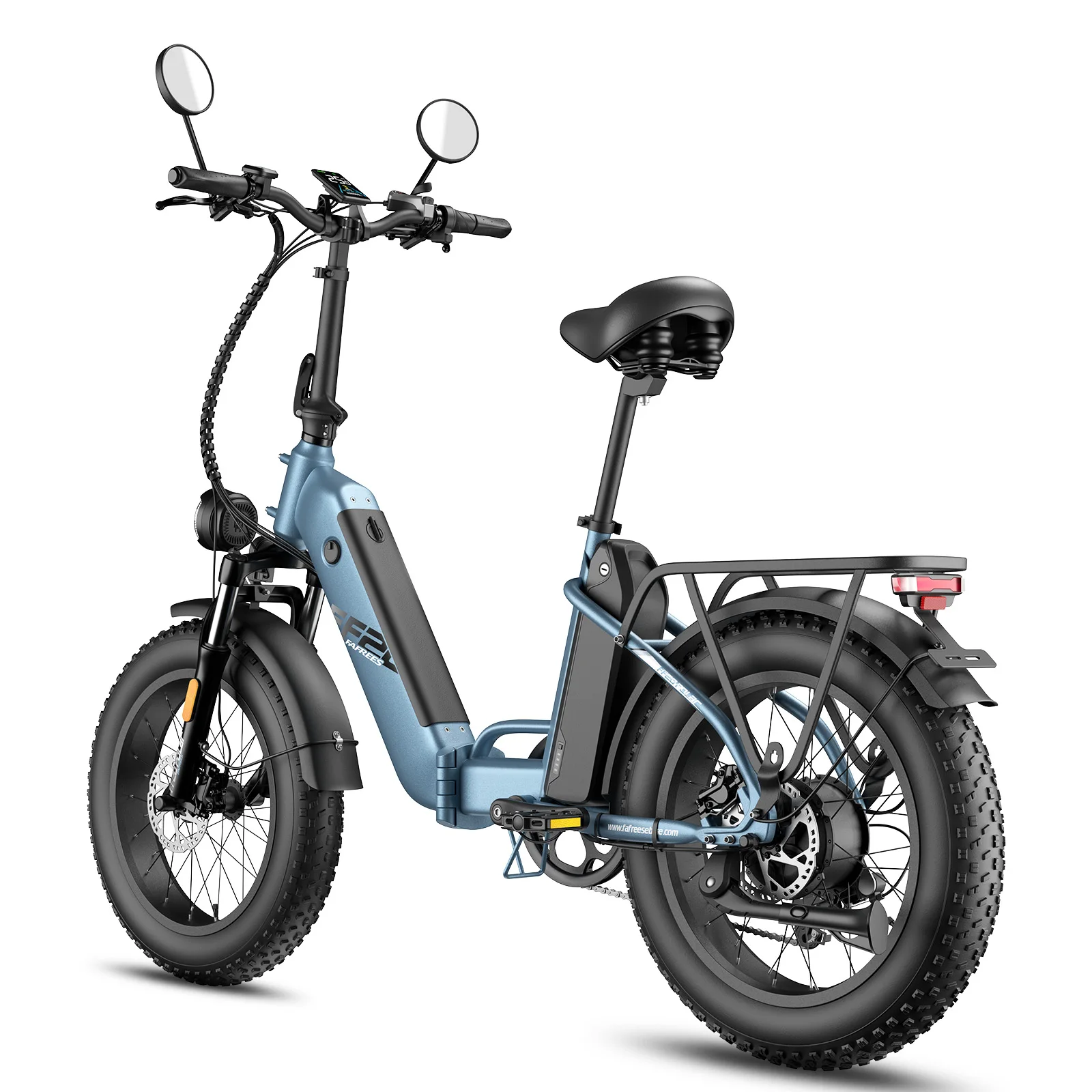 Fafrees FF20 Polar L1e-B Certificaat Elektrische Vouwfiets 500W 12Ah*2 Dubbele Batterij 20*4.0" Instapmodel Volwassen Stadsfiets Vouwbare E-bike Mechanische/Hydraulische Schijfrem 7-versnellingen