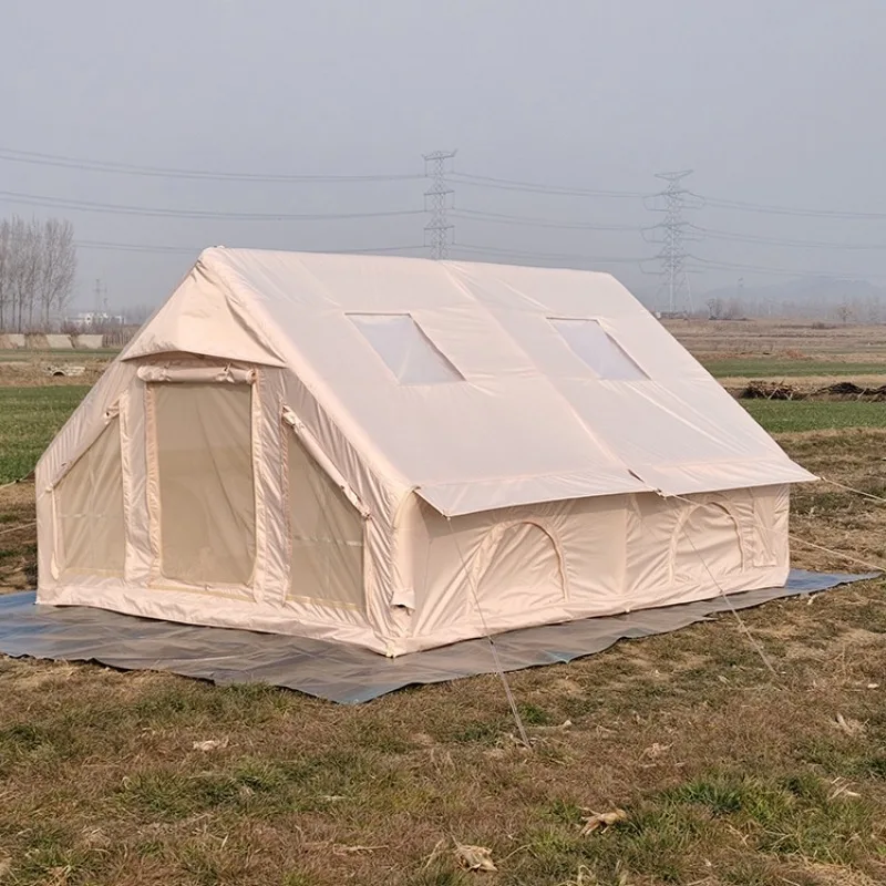 Flat outdoor mountain camping outdoor inflatable tent, roof tent free to build quick open four-season camping supplies