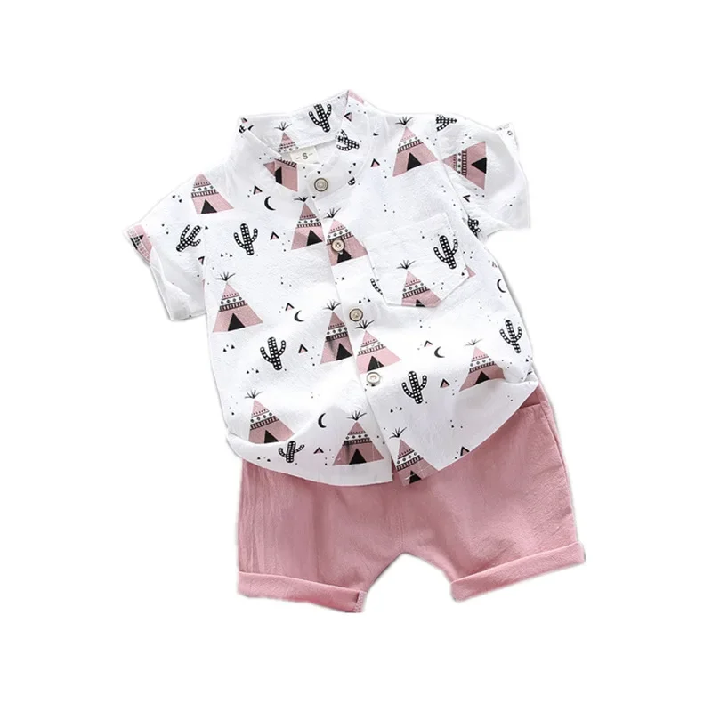 

New Summer Baby Clothes Suit Children Boys Printed Shirt Shorts 2Pcs/sets Toddler Casual Cotton Clothing Infant Kids Tracksuits