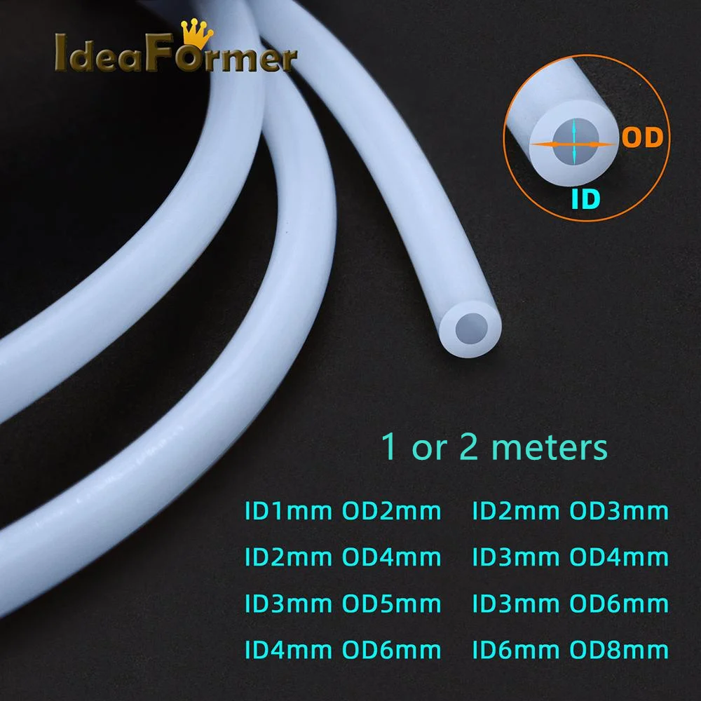 1/2 Meters Bowden Extruder PTFE Tube Pipe For V5 V6 J-head Hot End 1.75mm/3.0mm Filament ID 2mm 1mm 3mm OD 4mm 3D Printer Parts