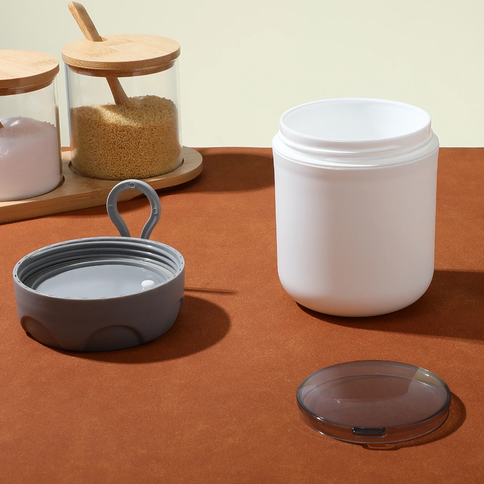 

1 set 1 Set Of Portable Breakfast Cup 500Ml Leakproof Oatmeal Container For Office Travel Multi-Use Food Cup Soup Yogurt Holder