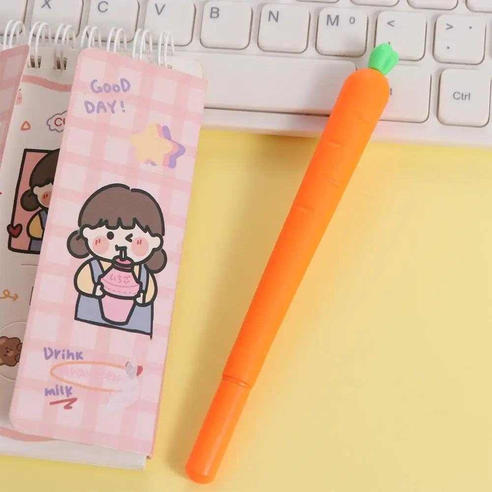 Cartoon Carrot Simulation Vegetable Gel Pen Good-looking Silicone Neutral Pen Students Office Supply