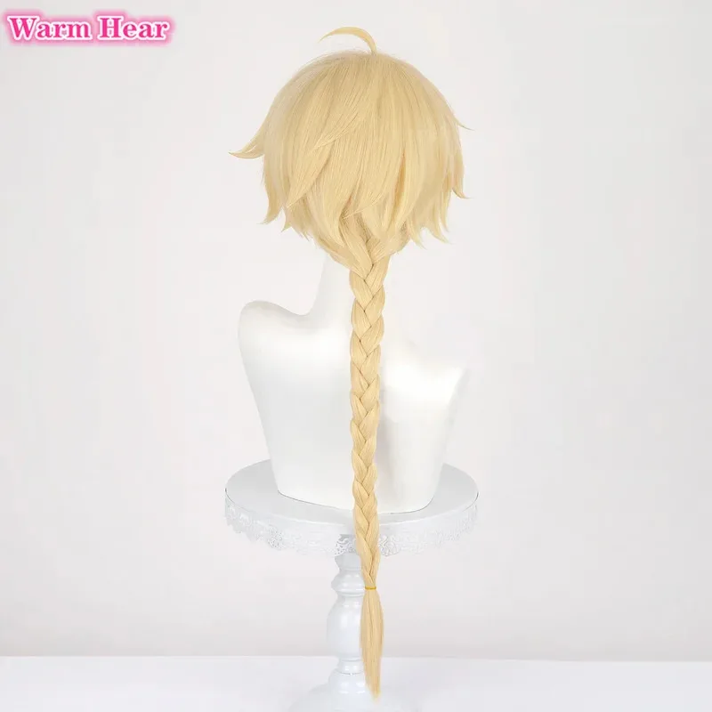 게임 여행자 에더 루미네 코스프레 황금 내열성 합성 머리 가발 소품 + 가발 모자