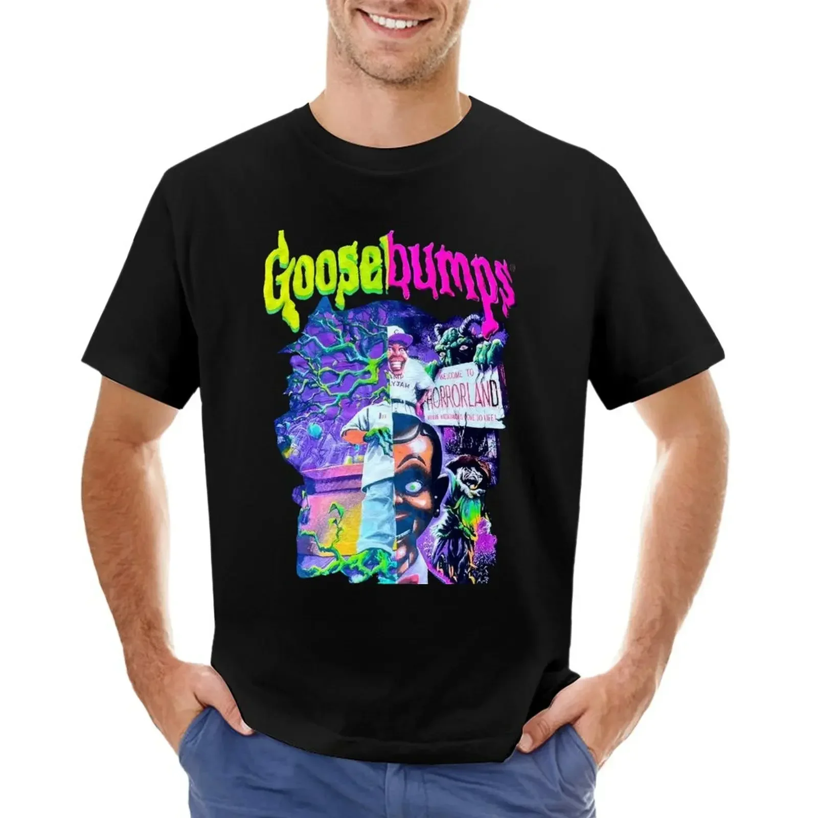 Goosebumps Welcome to Horrorland T-shirt for a boy cute clothes funnys Men's t shirts