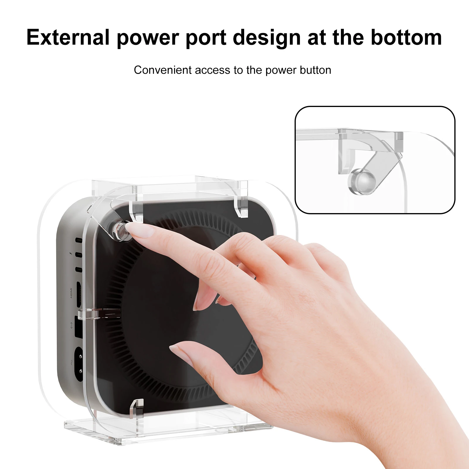 

Acrylic Desktop Storage Protective Stand Clear Desk Stand Base Compatible for Mac Mini M4 2024
