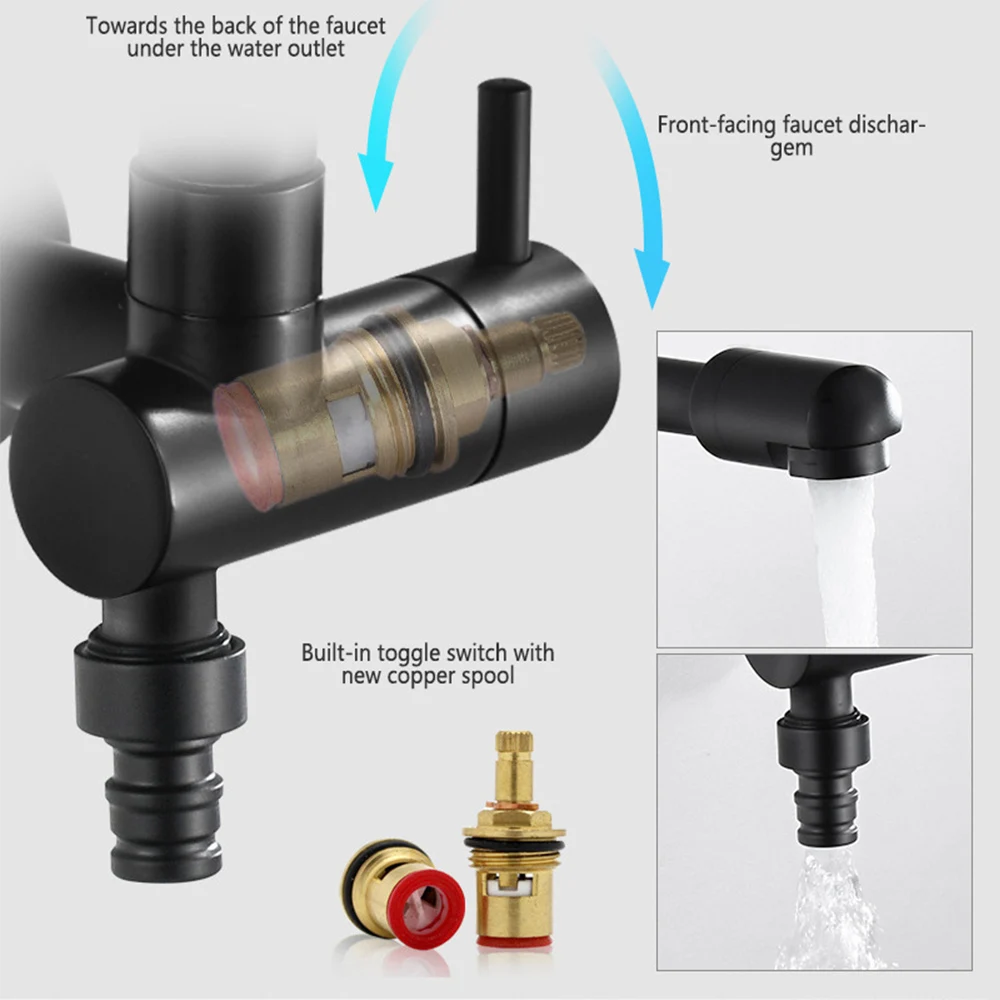 Imagem -05 - Pot Filler Dobrável Torneira de Pia de Cozinha com Pistola de Pulverizador Single Handle Retrátil Latão Swing Arm Wall-mount Torneira de Bacia do Banheiro